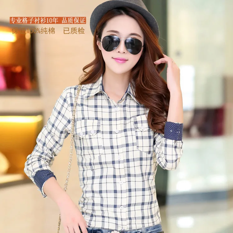 

2017 Women Fashion Casual Long Sleeved Printed shirt Slim Fit Female Social Business Dress Shirt Brand Women Clothing Soft Comfo
