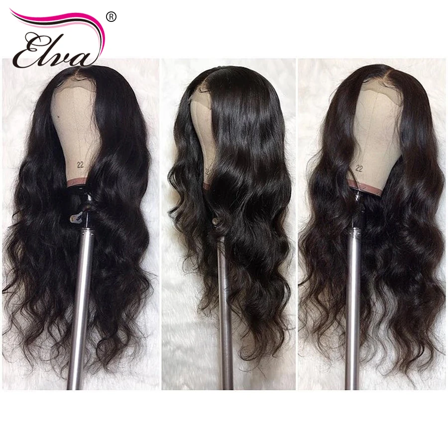 US $74.54 180 Density 360 Lace Frontal Wig Pre Plucked With Baby Hair Brazilian Remy Hair Wigs Body Wave 360 Lace Wig For Women Elva Hair