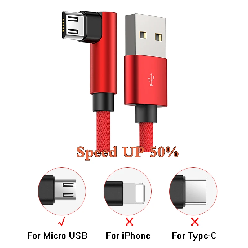 GUSGU 90 градусов быстрая зарядка Micro USB кабель для зарядки данных Кабель Microusb для Xiaomi Redmi Note 5 samsung huawei телефонный кабель