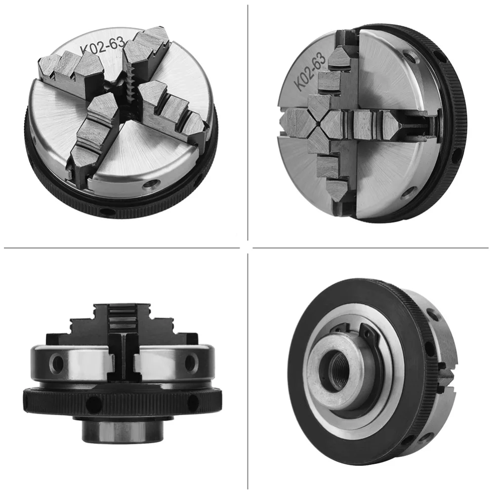 4 кулачковый токарный патрон 63 мм безопасный Мини токарный патрон K02-63 4-кулачковый Самоцентрирующийся патрон токарный патрон торно Металл для деревообработки