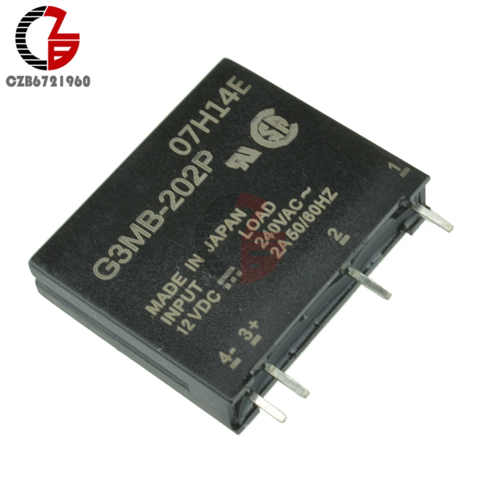 5 шт. G3MB-202P DC-AC PCB SSR в 12VDC AC 2A Out 240 В твердотельный релейный модуль S