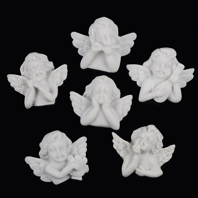 

10Pcs/lot Flatback Resin Cabochon Craft Kawaii Baroque Angel Flat Back Resin Cabochons DIY Hair Bows Accessories Scrapbooking