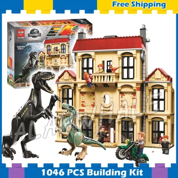 

1046pcs Jurassic World Indoraptor Rampage at Lockwood Estate Model Building Blocks Dinosaur Gifts sets Compatible With