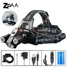 ZPAA светодиодный налобный фонарь T6 светодиодный головной фонарь вспышка светильник 13000 люмен светодиодный налобный фонарь 180 градусов вращающийся двойной велосипедный светильник головной светильник лампы