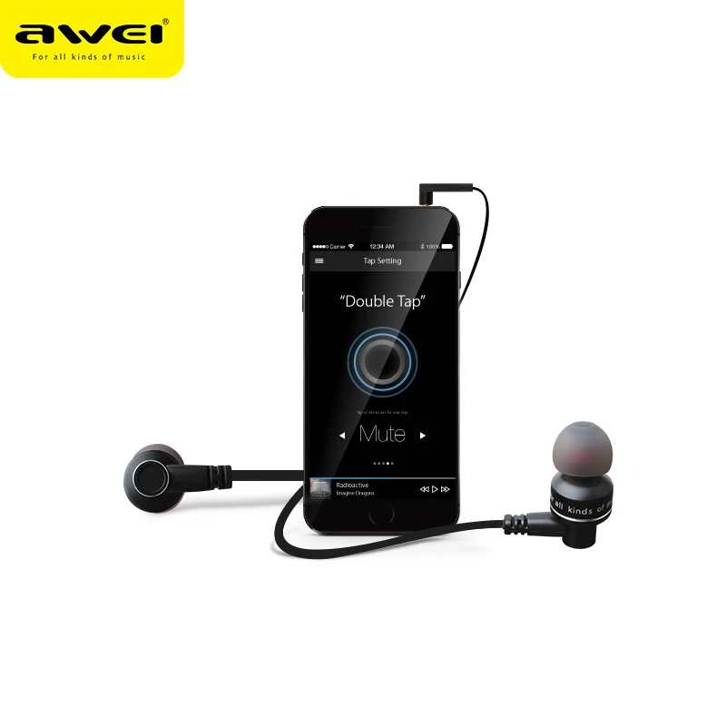 Awei ES 10TY Metal Wired Earphone Earbuds Stereo Headset In Ear Auriculares Headset With Microphone For iPhone Samsung Phones