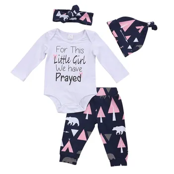 

2017 new Baby Boy Girl Autumn Clothes infant Clothing Sets Baby Long Sleeve 4pcs Outfits Toddler Girl Tracksuit newborn clothes