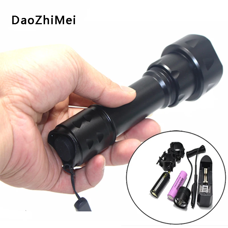 

IR 850nm Light 1-Mode IR Zoom Flashlight Night Vision Infrared Zoomable LED Torch/18650 battery charger Mounts Pressure Switch