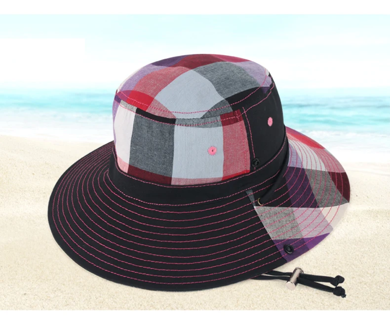 Kagenmo Для женщин для отдыха на открытом воздухе Защита от Солнца шляпа большая краев тонкий хлопок Рыбалка Панамы для женщин летние женские