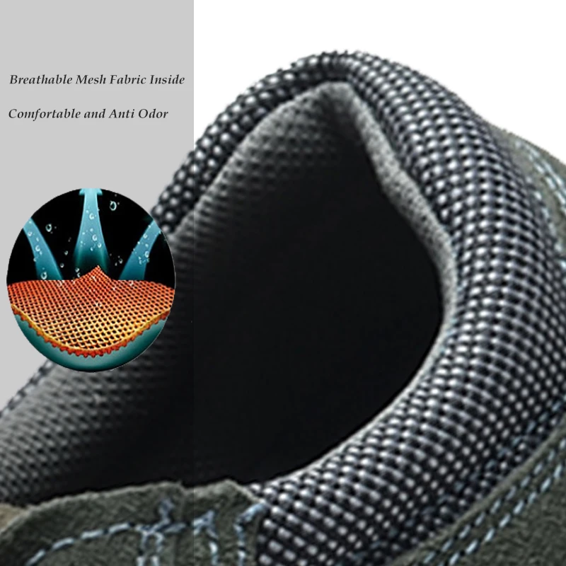 С дышащими отверстиями и крутым стальным носком Защитная обувь из натуральной кожи повседневная обувь уличная прокол Рабочая безопасность