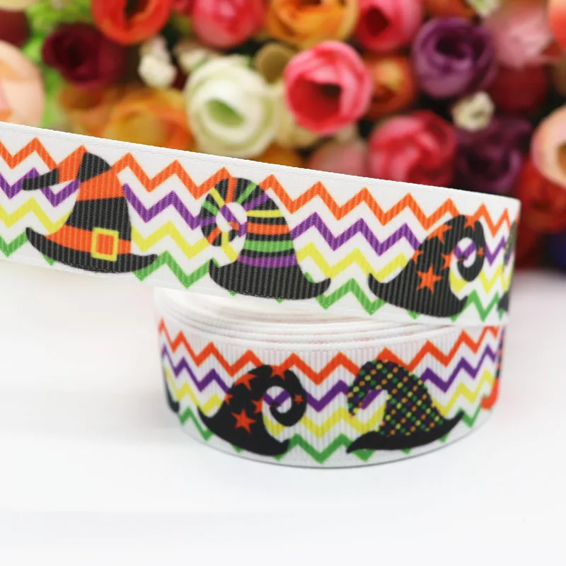 10 Yards 7/8''(22MM) Halloween Printed Grosgrain Ribbons For Hair Bows DIY Handmade Materials Y19071901 - Цвет: 2