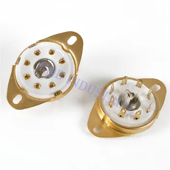 

2pcs 8pin Octal Gold Plate Ceramic Loctal Tube Socket 5B254 1LA6 B8G Valve Base Chassis Tube Amplifier