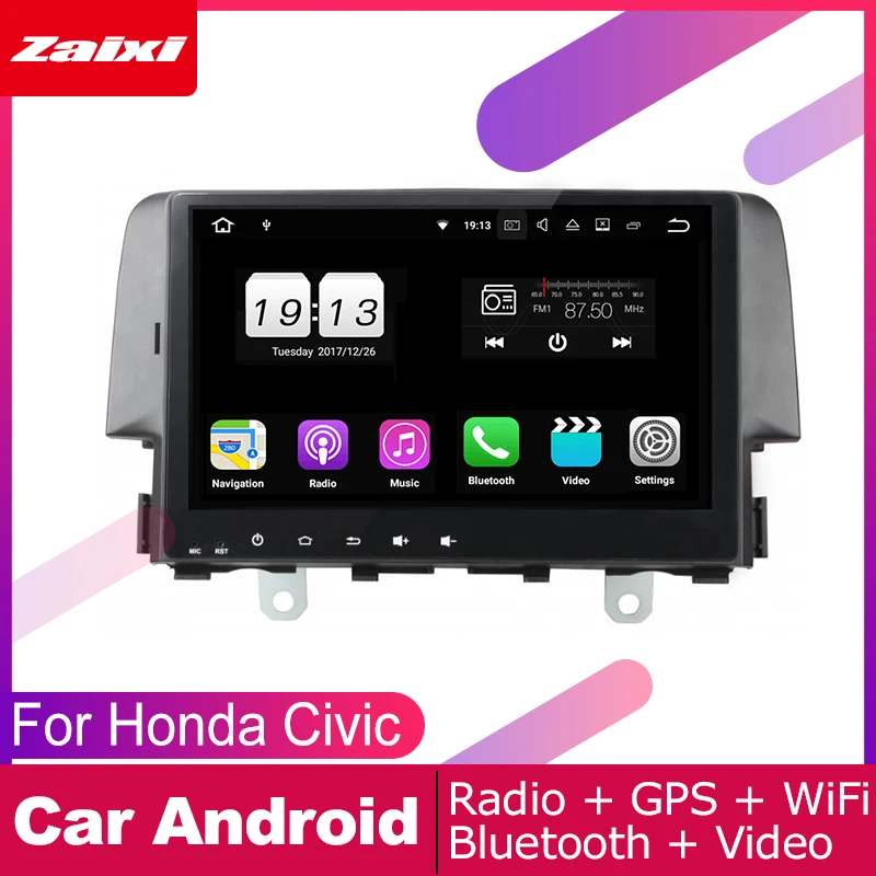 Clearance ZaiXi For Honda Civic 2016~2019 Car Android Multimedia System 2 DIN Auto Player GPS Navi Navigation Radio Audio WiFi 1