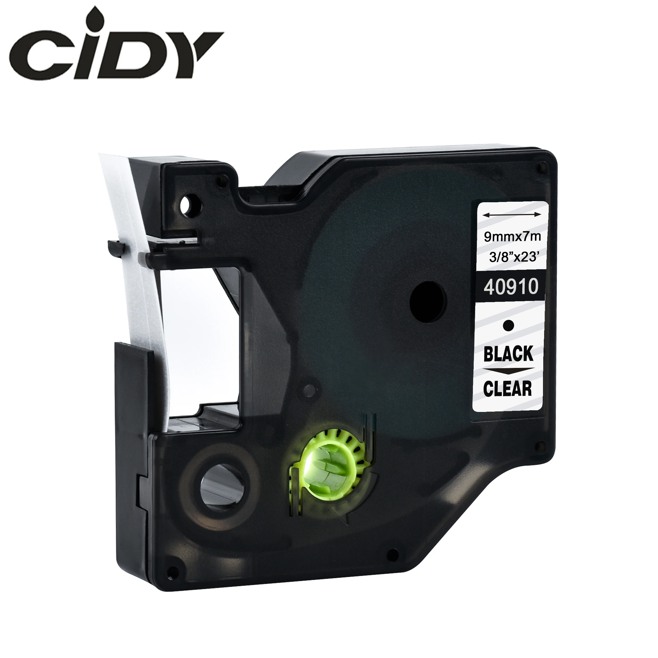 Cidy 40910 совместимый с Dymo D1 manager 9 мм черный на прозрачный принтер для этикеток