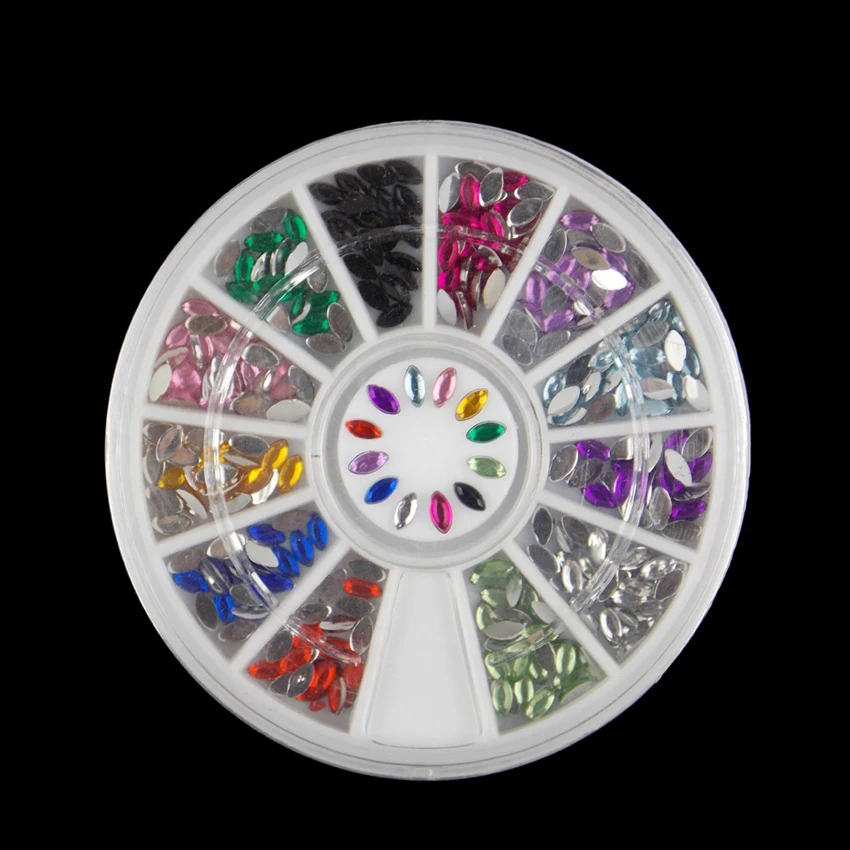 Tignish 12 цветов/колесо лошадь в форме глаз дизайн ногтей Стразы Украшение для УФ гель телефона ноутбука DIY Инструменты для ногтей