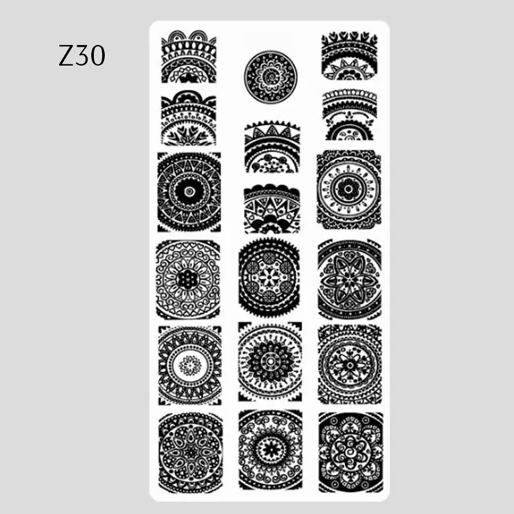 z30 1 шт. Рождественская тема для дизайна ногтей штампованные пластины Санта-Снежинка колокольчик трафарет для печатей для ногтей Мандала штамп пластины инструменты для ногтей - Цвет: z30
