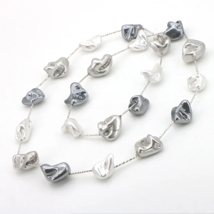 Irregular shell pearl necklace (19)