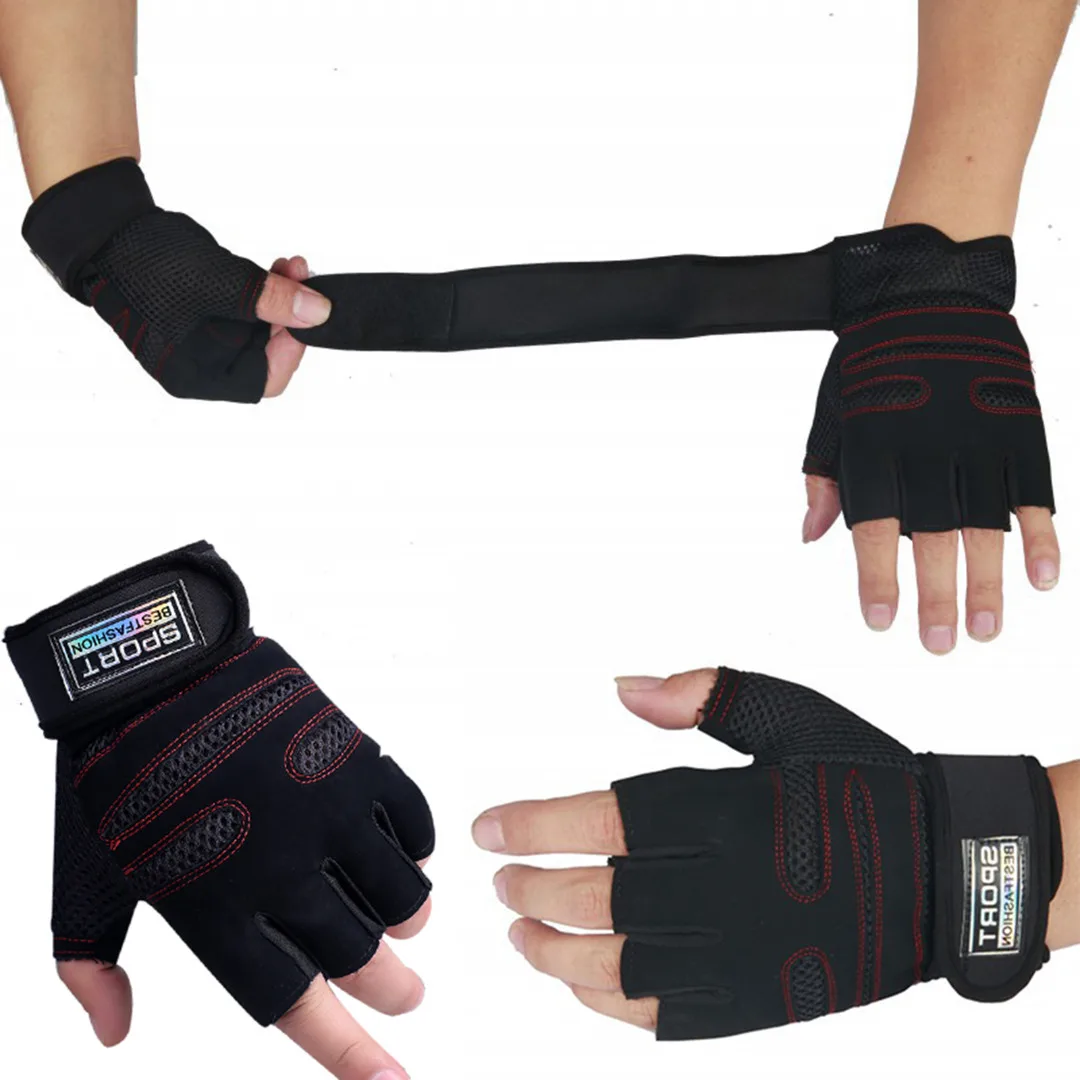 Gym Gloves Sports Gym Fitness Training Weight Lifting Exercise Wrist Wrap Body Building Fitness Weightlifting Gloves