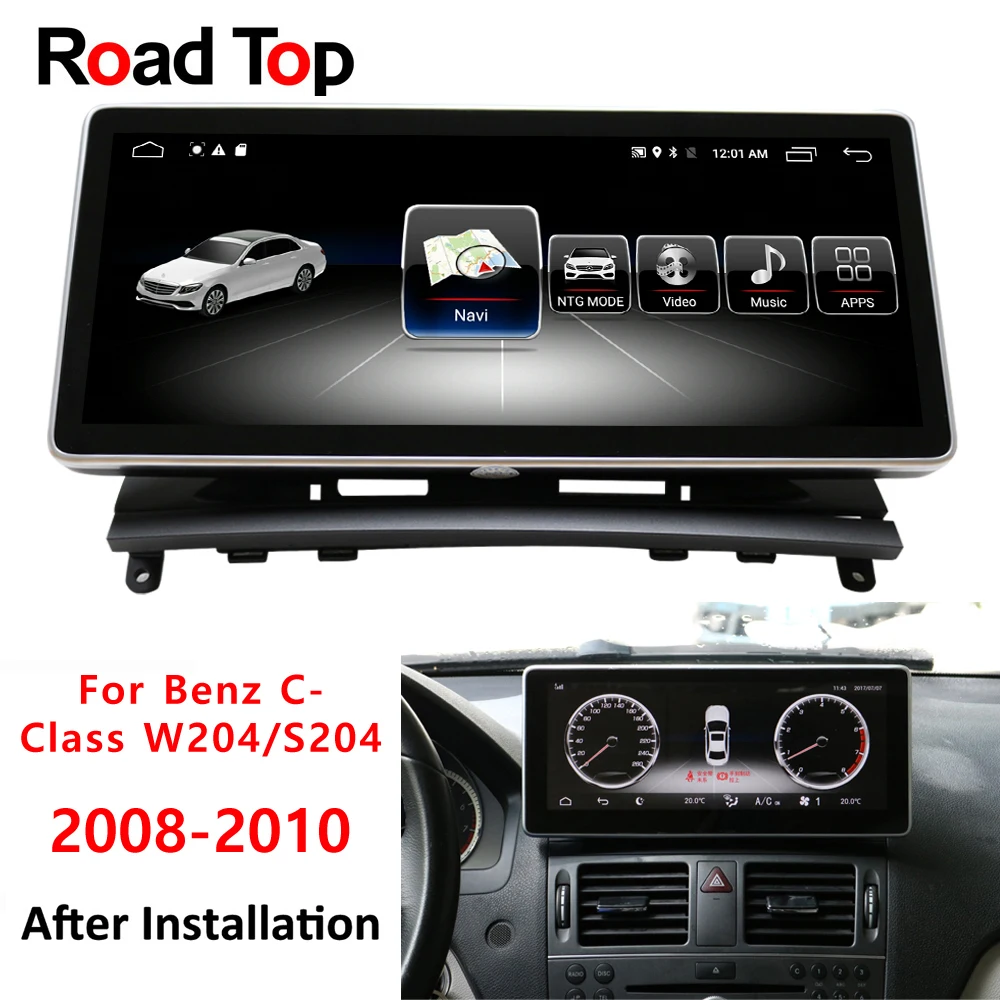 

Android 8.1 Car Radio Bluetooth GPS Navigation Head Unit for Mercedes Benz 2008-2010 C Class 180 200 220 250 CDI 63 300 320 350