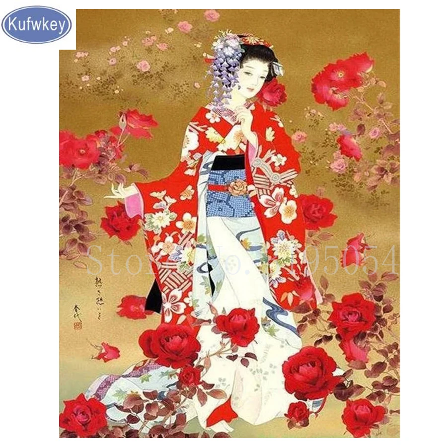Japanese women diamond painting Photo Custom Sale 5D DIY Diamond
