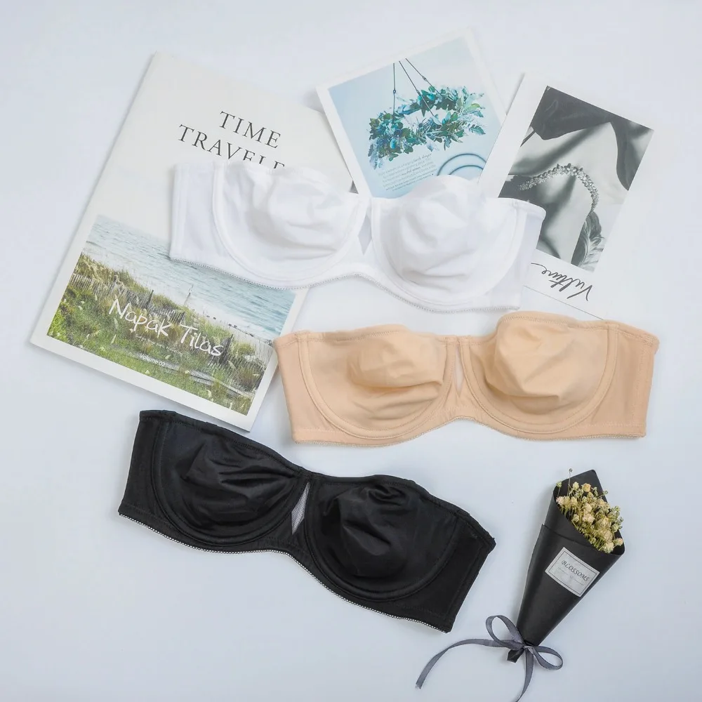 Женский Мягкий Гладкий бюстгальтер без бретелек|women padded bra|women strapless branon underwire bra |