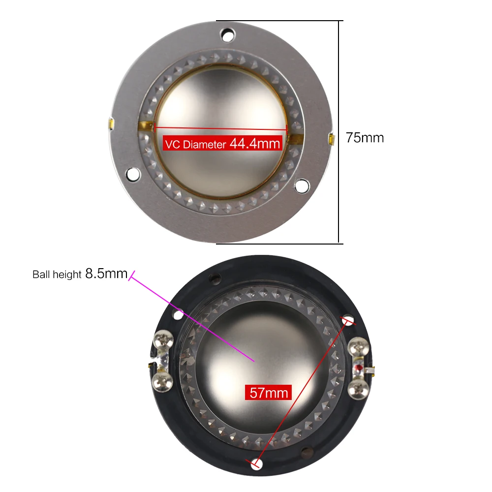 Chatos de Titânio Bobina de Voz Acessórios de Reparo de Alto-falante Ghxamp Fios Filme Buzina Pinça Diafragma 44 Core 8ohm Driver Faça Você Mesmo 2 Peças 44.4mm - Image 6