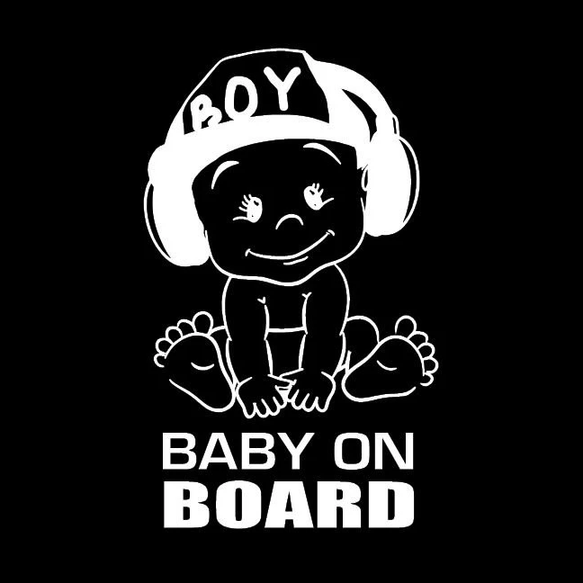 12x18cm Waterproof Baby On Board Vinyl Sticker Car Decal | Cute and Funny Cool Boy Design | Car Window Sticker | New TA126 image 2