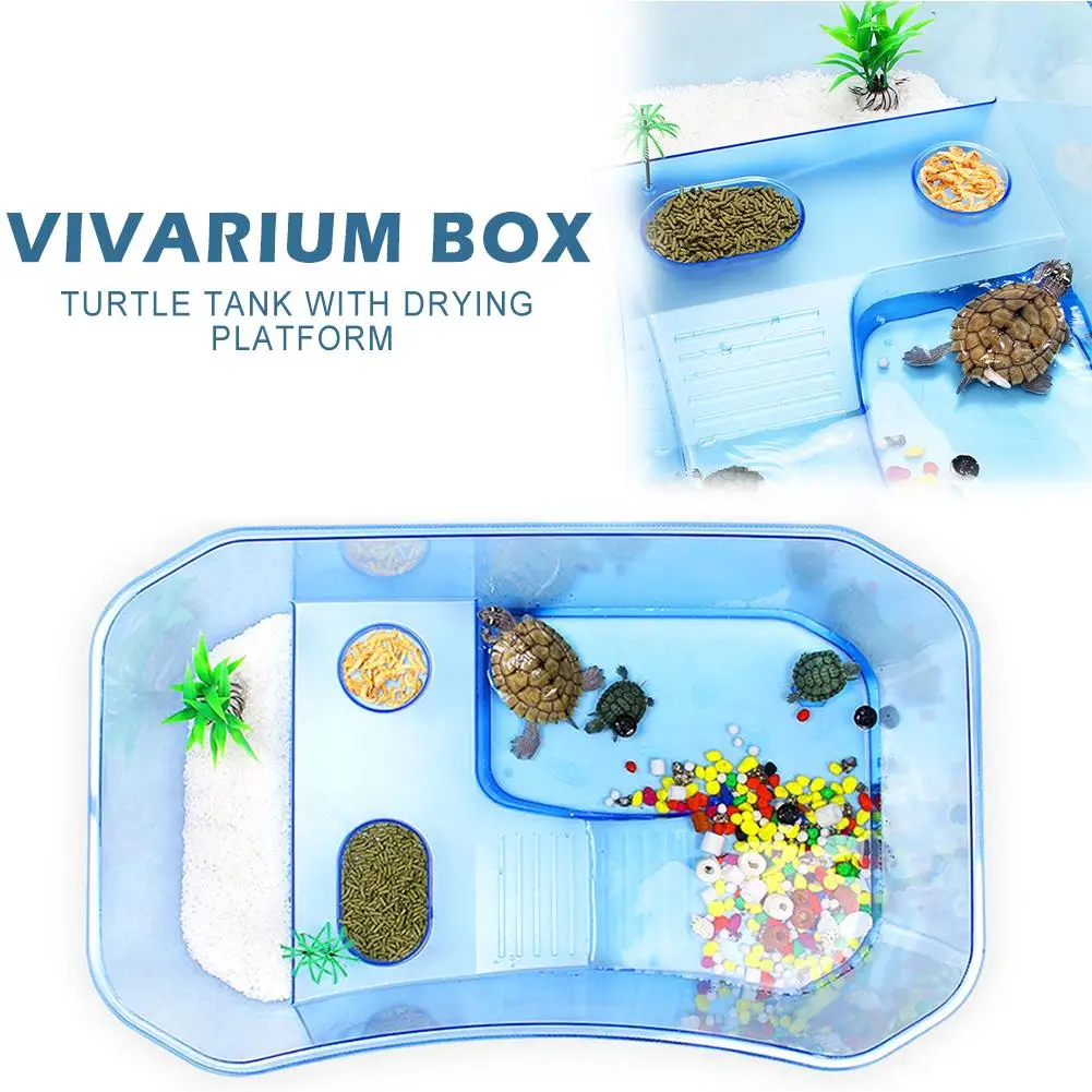 Новая рептилия, черепаха, черепаха, вивария, коробка для аквариума, для разведения пищи, черепаха, кормушка с платформой для подогрева домашнего аквариума