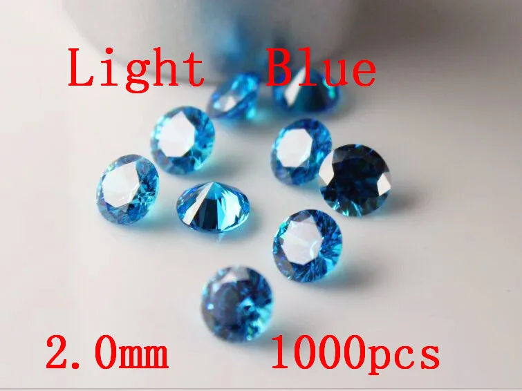 

MRHUANG Jewelry Supplies Light Blue AAA Cubic Zirconia 2.0/2.5/3.0mm Round Zirconia DIY Jewelry Findings Supplies
