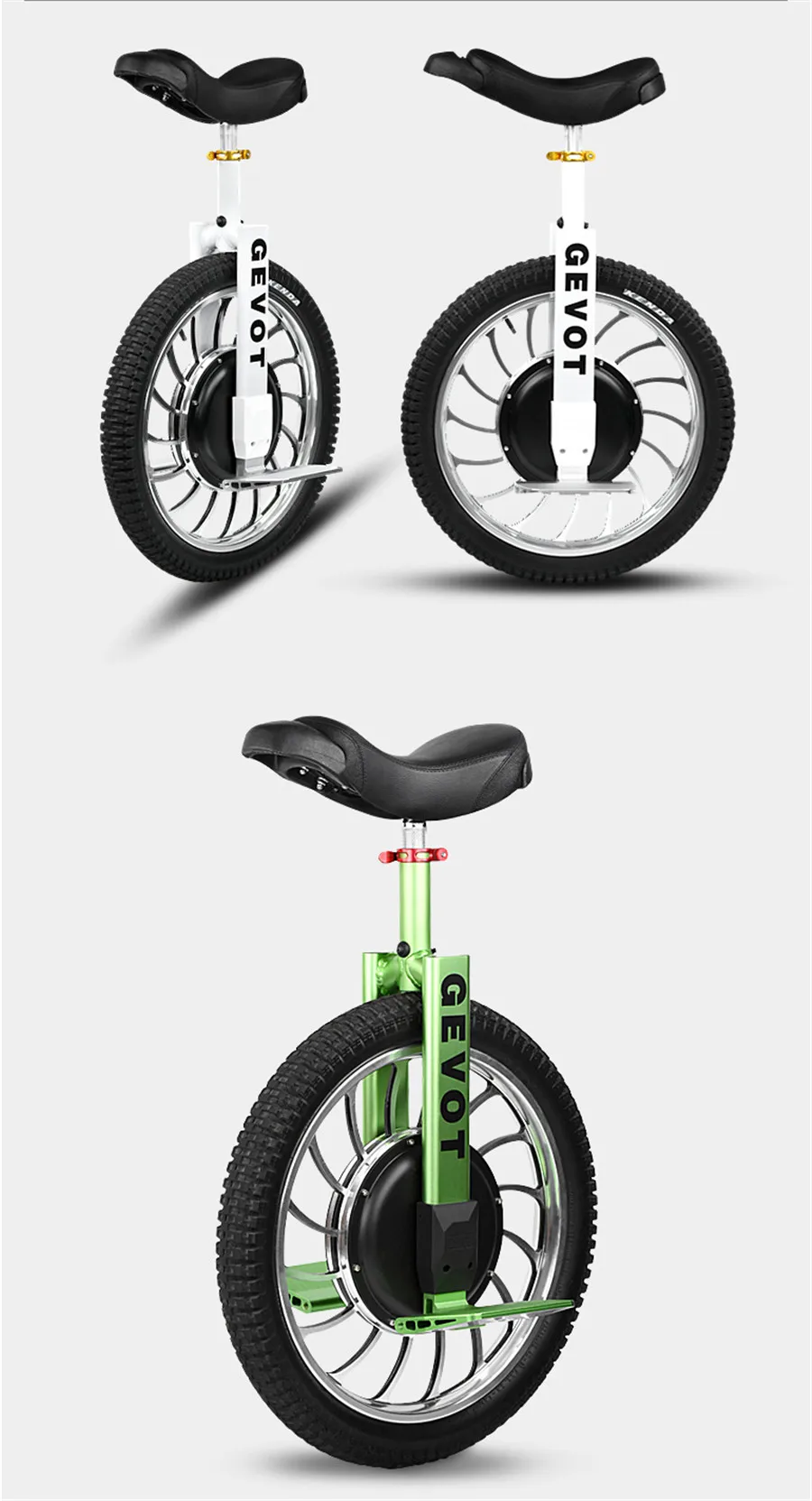 Excellent Sport balance car Mg Al alloy electric unicycle GEVOT-FX8 balanced car 12