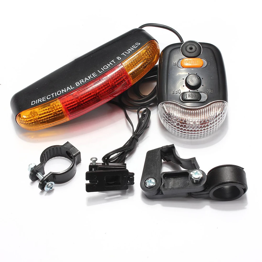 

BMDT-For Cycling Bicycle 3 in 1 Bike Turn Signal Brake Tail 7 LED Light Electric Horn