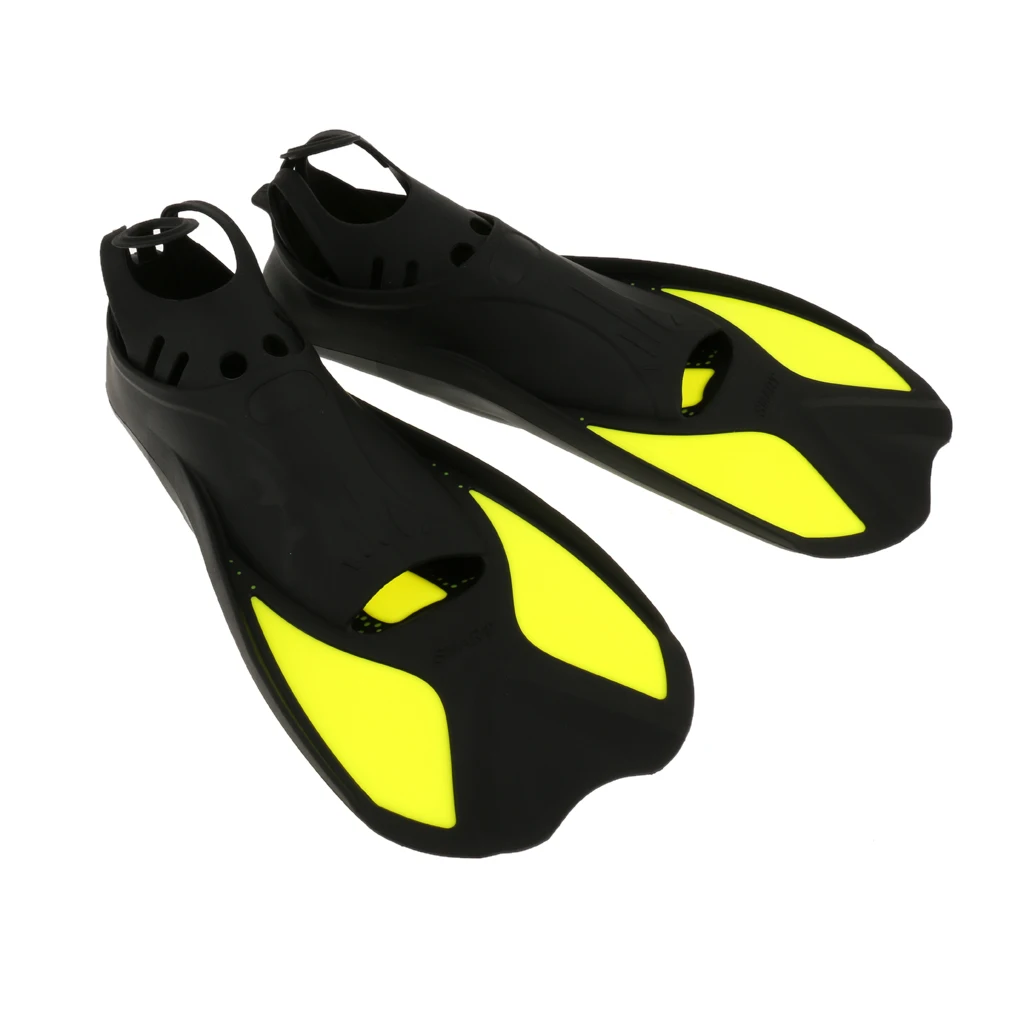Unisex Adult Kids Full Foot Short Swimming Fins Scuba Diving Swim Training Flippers Snorkeling Water Sports Fin XXS/XS/S/M/L/XL