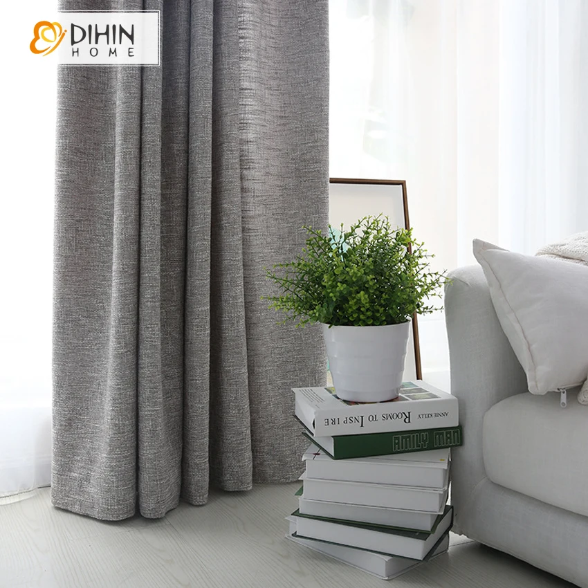 Dihin Home gris moderno lienzo color Cortinas para sala ...