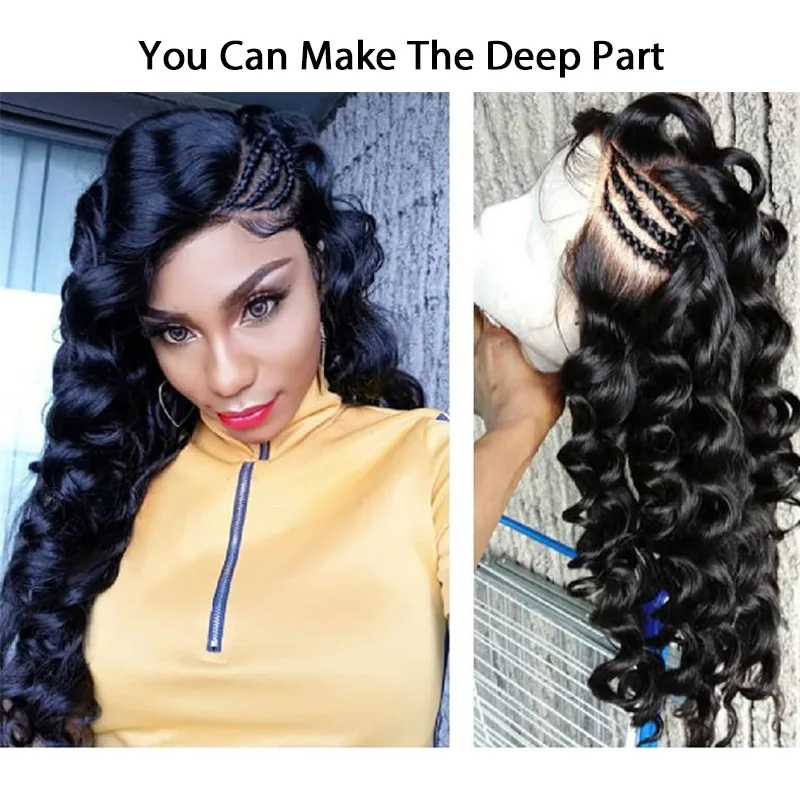 250% Glueless полный парик шнурка Прозрачный глубокая свободная волна бразильские