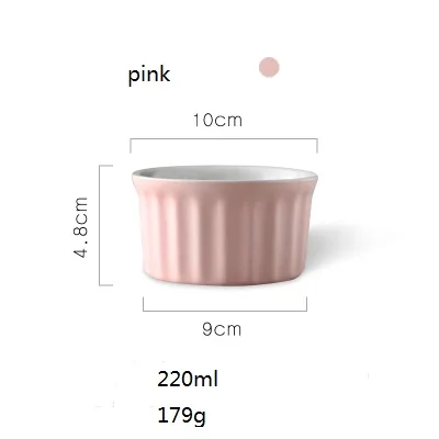 1 шт. KINGLANG керамическая креативная суфле форма для выпечки мини форма для выпечки специальная печь чашка для выпечки пудинг посуда - Цвет: 4inch  pink