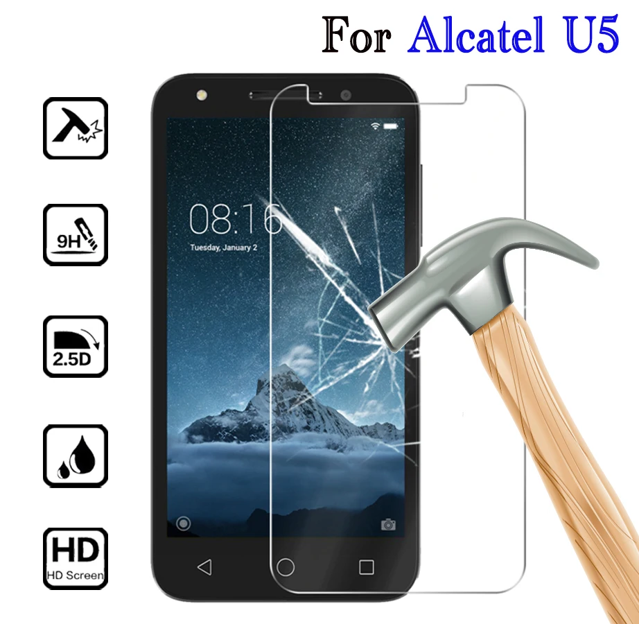 

2PCS Tempered Glass 9H Protective Film Screen Protector phone for Alcatel U5 3G 4G HD 4047X 4047D 5044Y 5044D 5044T 5044I 5047D