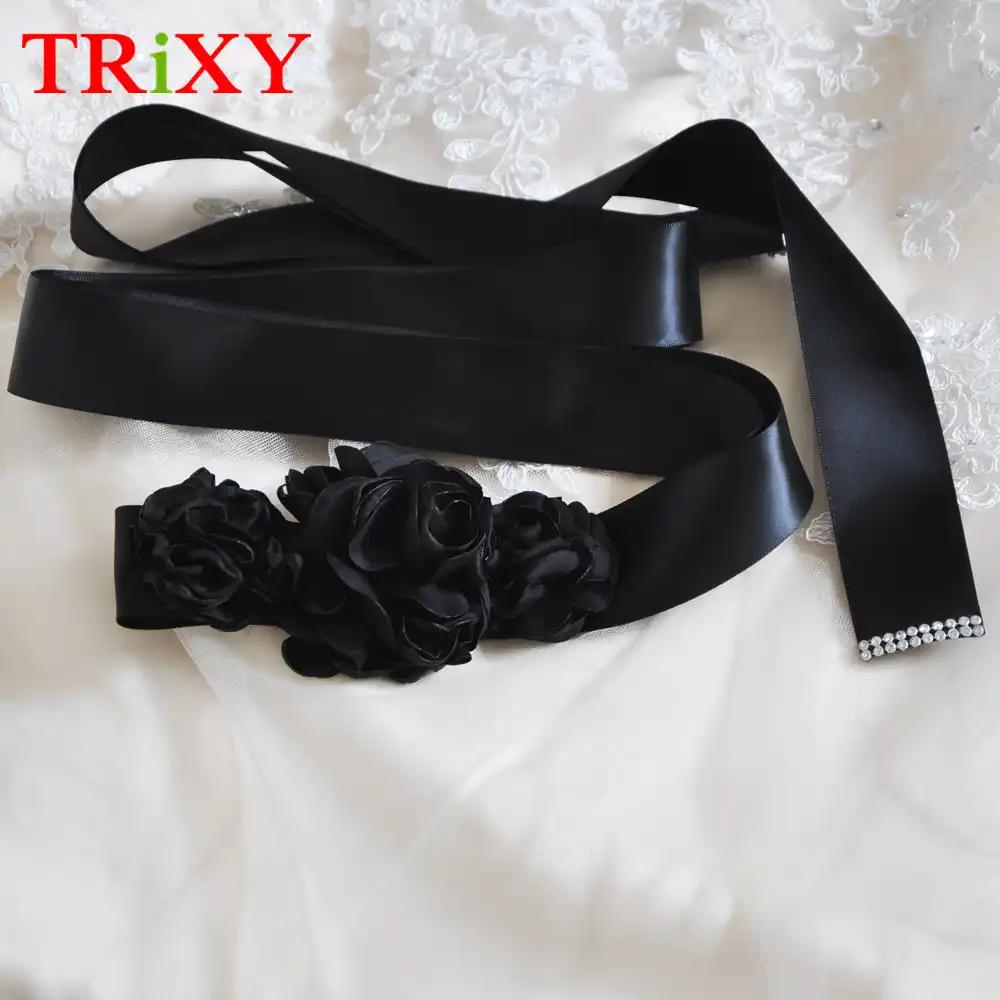 black satin belts for dresses