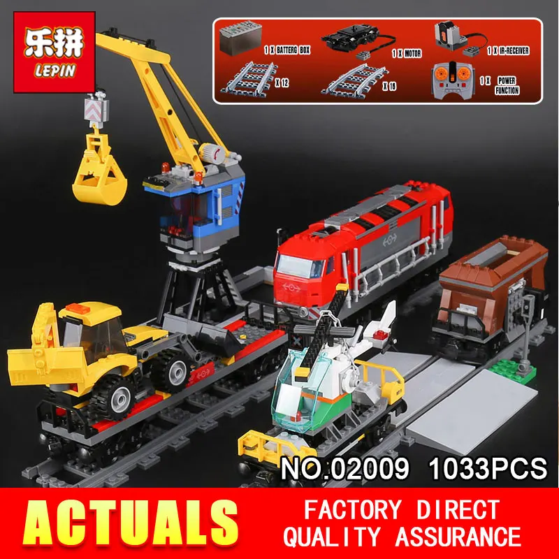 

Lepin 02009 Genuine 1033Pcs City Series The Heavy-haul Train Set 60098 Building Blocks Bricks Educational Toys As Christmas Gift