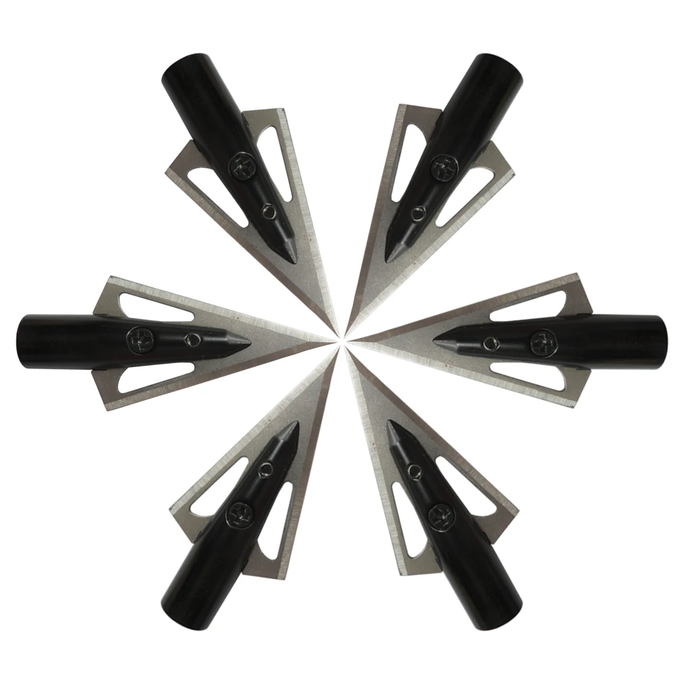 6PCs Broadheads NEW Metal Hunting Arrow Tips for DIY Wooden Arrow