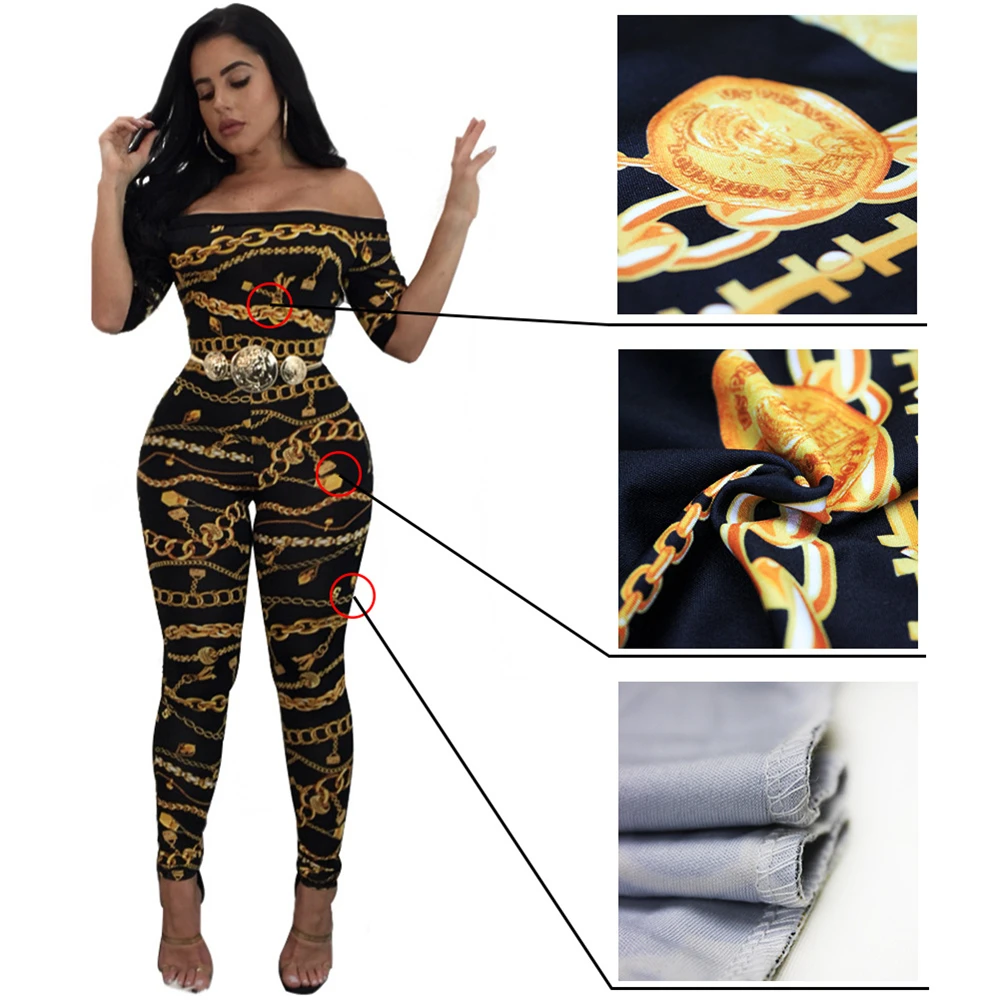 Autumn Off Shoulder Jumpsuits Long Pants For Women 2018 Elegant Fitness Short Sleeve Boho Playsuit Sexy Club Rompers Overalls
