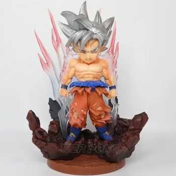 

20CM Dragon Ball Z Son Goku Ultra Instinct Figure Toy PVC Super Saiyan Sliver Hair Goku battle ver Action Figure Model Toys