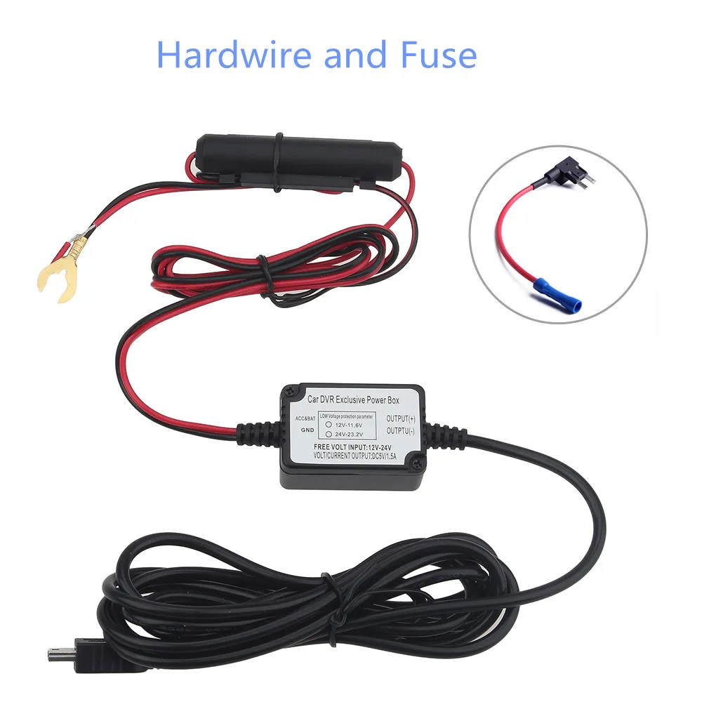 Hardwire Fuse Kit Dashcam жесткий провод кабель мини USB рекордер для 0801 A119 A118 A118C A118C2 B40