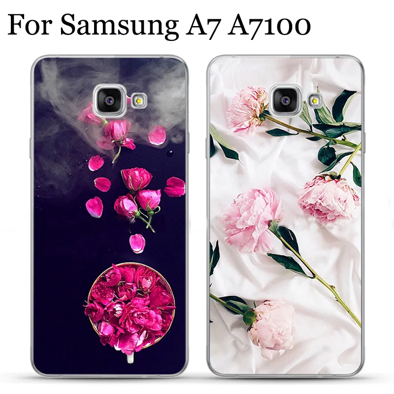 Печати чехол для samsung Galaxy A7 2016 Чехол Мягкий ТПУ телефон мешки (2016) a710 A710F A7100 SM-A710F