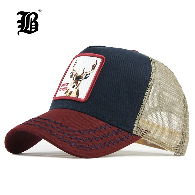 

[FLB] Fashion Animals Embroidery Baseball Caps Men Women Snapback Hip Hop Hat Summer Breathable Mesh Sun Gorras Dropshipping