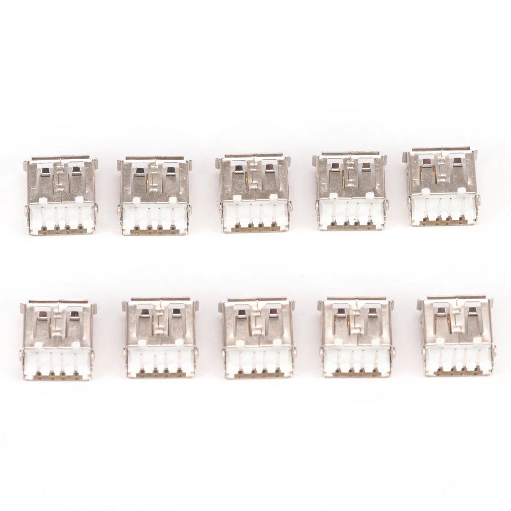 10 female USB type A type 4 needle DIP Angle plug socket connector