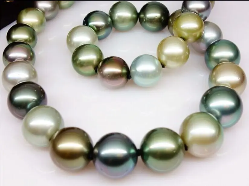 

HOT## Wholesale FREE SHIPPING HUGE 18"12-13MM TAHITIAN GENUINE BLACK BROWN CHOCOLATE ROUND PEARL NECKLACE