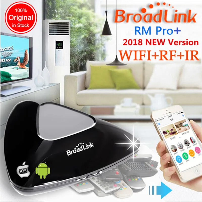 

Original Broadlink RM2 Pro,RM PRO Smart home Universal Intelligent controller,WIFI+IR+RF Wireless switch remote iphone android