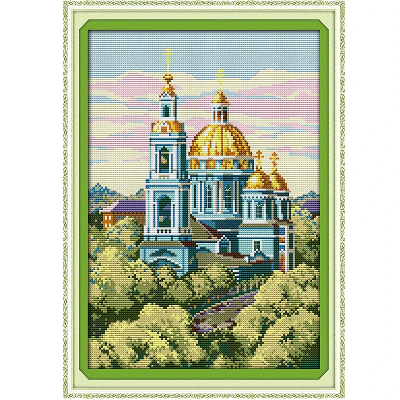 Set for Embroidery Kit Needlework Russian Architectural Landscape Cross Stitch Painting Cross-Stitch 11CT & 14CT | Дом и сад