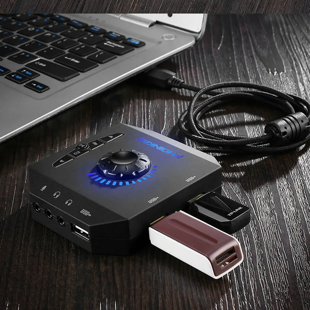 S2 USB 2,0 Звуковой концентратор карт стерео наушники с микрофоном адаптер 3D объемный звук внешний аудио конвертер для ПК и ноутбуки