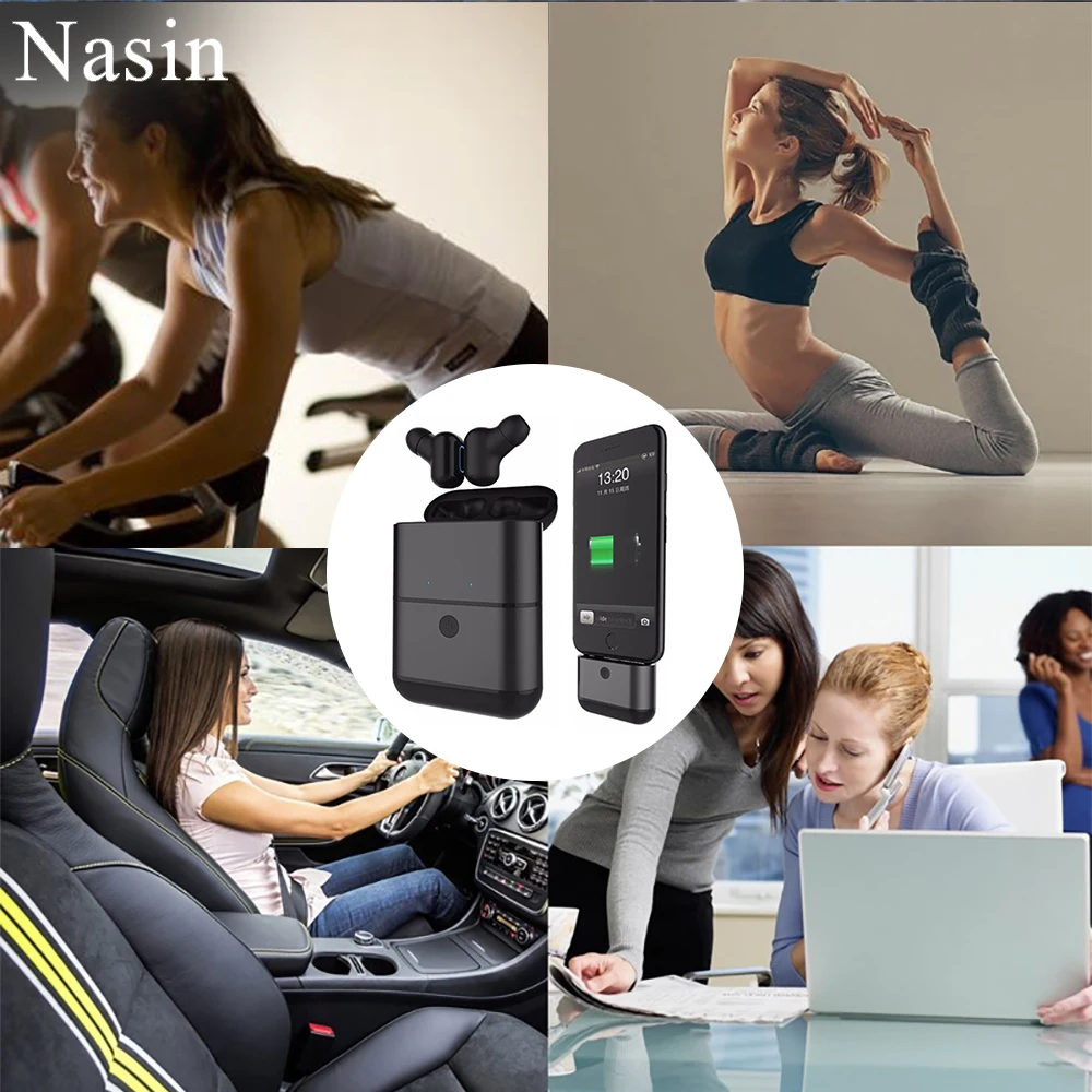 Nasin X2 TWS Bluetooth 5 0 True Wireless Earphone Earbuds Waterproof IPX7 stereo Headset with Charging Box For Xiaomi IPhone