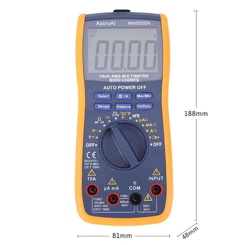 

Handheld Electronic Multimeter Portable Magnet Digital Ammeter Voltmeter Ohm Frequency Clamp Head Measurement LCD Backlight